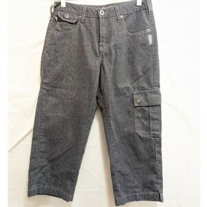 Silver Jeans Co Cargo‎ Jeans Women 27 Gray Mid Rise Utility Y2K Cropped Pants